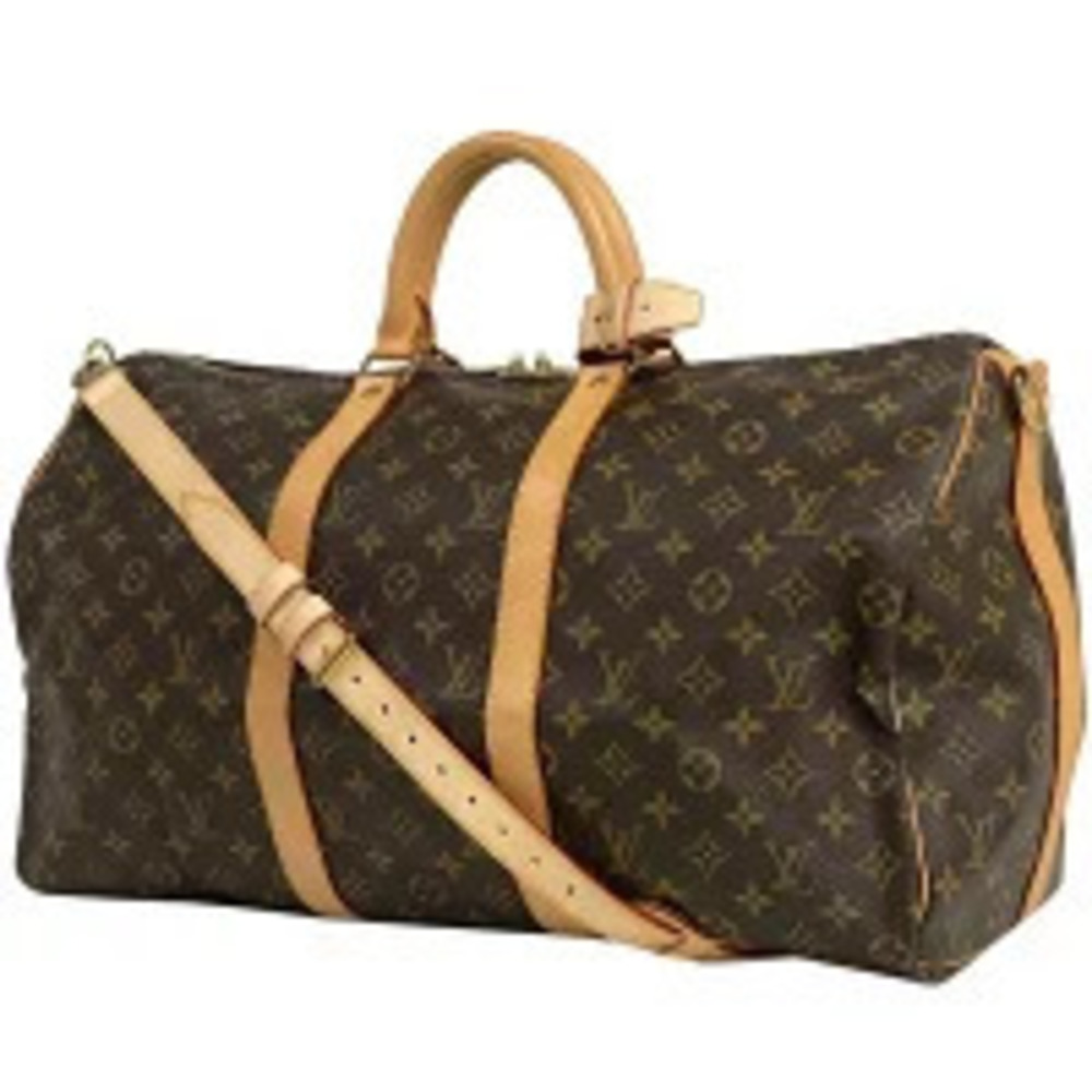 Louis Vuitton Keepall Bandoulire Travel Business Trip Boston Bag Monogram Brown